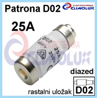 Diazed fuse-link D02 25A gG-gL 400V 
